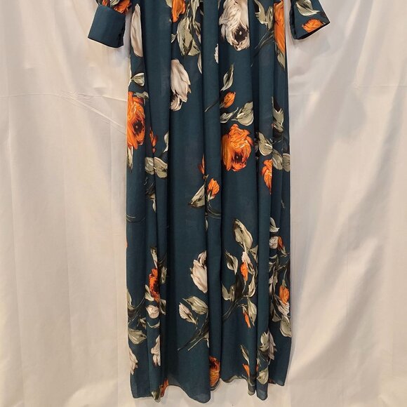 NWT Baltic Born Dress Green Floral Maxi Size Small Tie Belt Lined - Picture 2 of 10